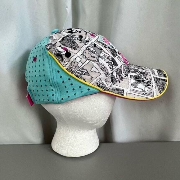 DISNEY PARKS WOMENS BASEBALL HAT MICKEY & MINNIE SIZE ADULT PINK AND LT BLUE - Picture 4 of 7